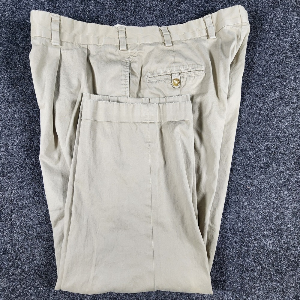 Bill's Khakis Chino Pants Men 38x26 Beige Pleated Cuffed Classic M2P Made USA - Picture 8 of 16
